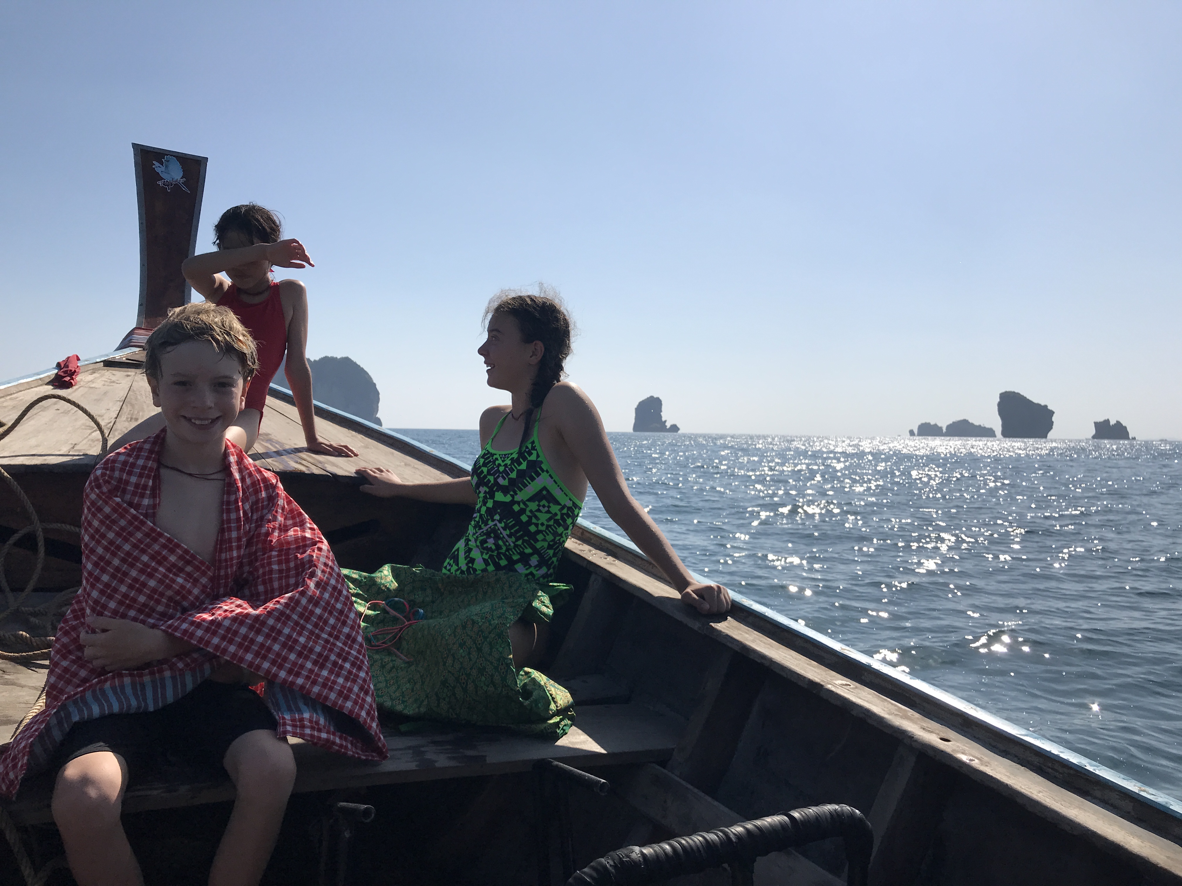 Krabi, Thailand, Longtail boat, family travel, road school, worldschool