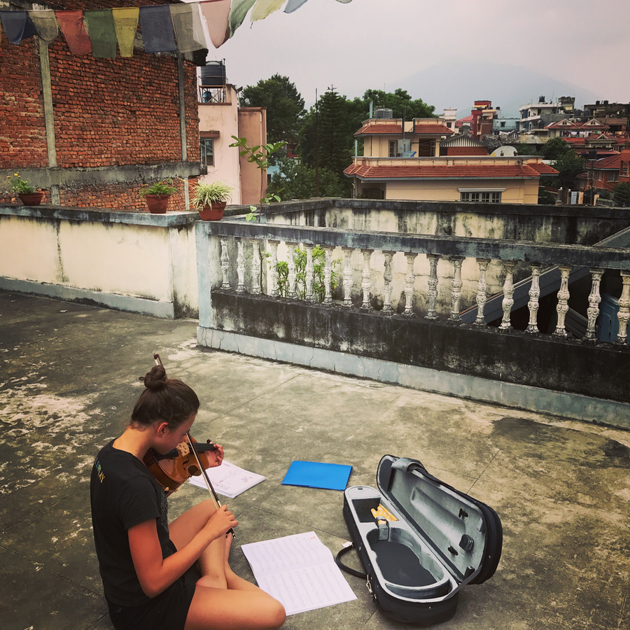 viola, Kathmandu rooftops