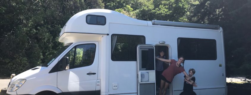 campervan, New Zealand, tramping, kids